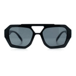 Hipster Octagonal Geometric Bold Rectangular Retro Plastic Racer Sunglasses