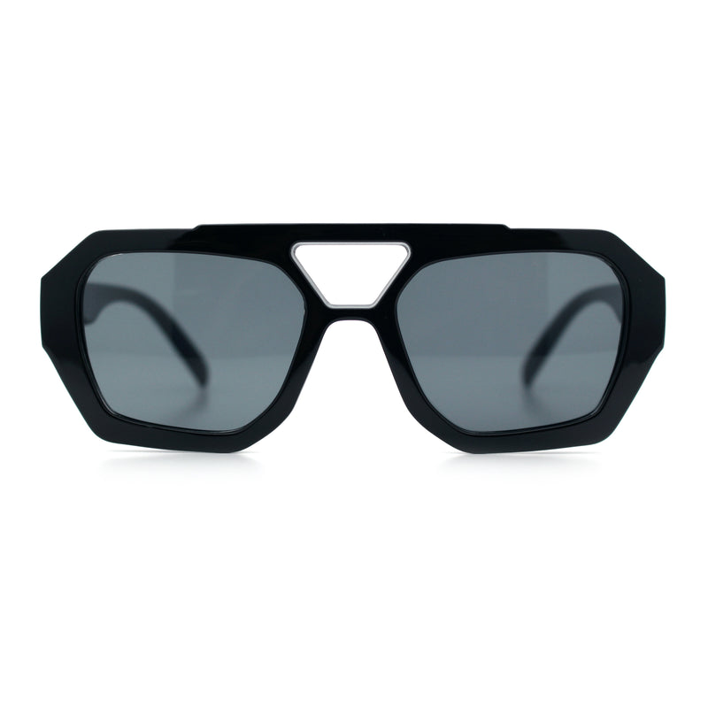 Hipster Octagonal Geometric Bold Rectangular Retro Plastic Racer Sunglasses