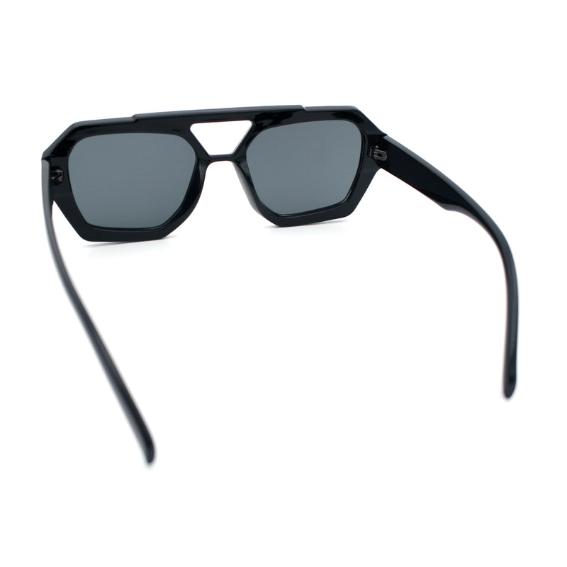 Hipster Octagonal Geometric Bold Rectangular Retro Plastic Racer Sunglasses