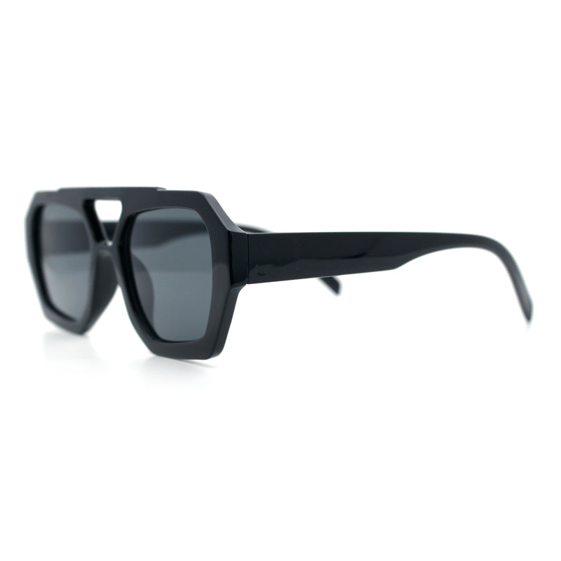 Hipster Octagonal Geometric Bold Rectangular Retro Plastic Racer Sunglasses