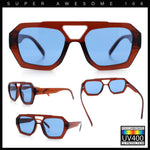 Hipster Octagonal Geometric Bold Rectangular Retro Plastic Racer Sunglasses