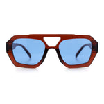 Hipster Octagonal Geometric Bold Rectangular Retro Plastic Racer Sunglasses