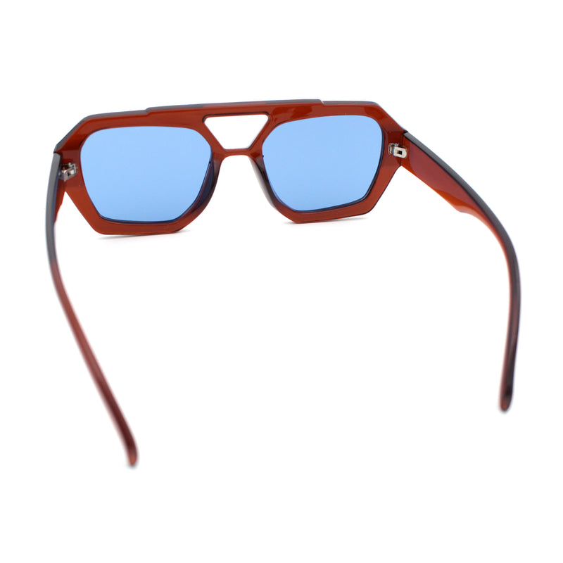 Hipster Octagonal Geometric Bold Rectangular Retro Plastic Racer Sunglasses