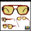 Hipster Octagonal Geometric Bold Rectangular Retro Plastic Racer Sunglasses