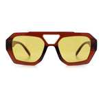 Hipster Octagonal Geometric Bold Rectangular Retro Plastic Racer Sunglasses