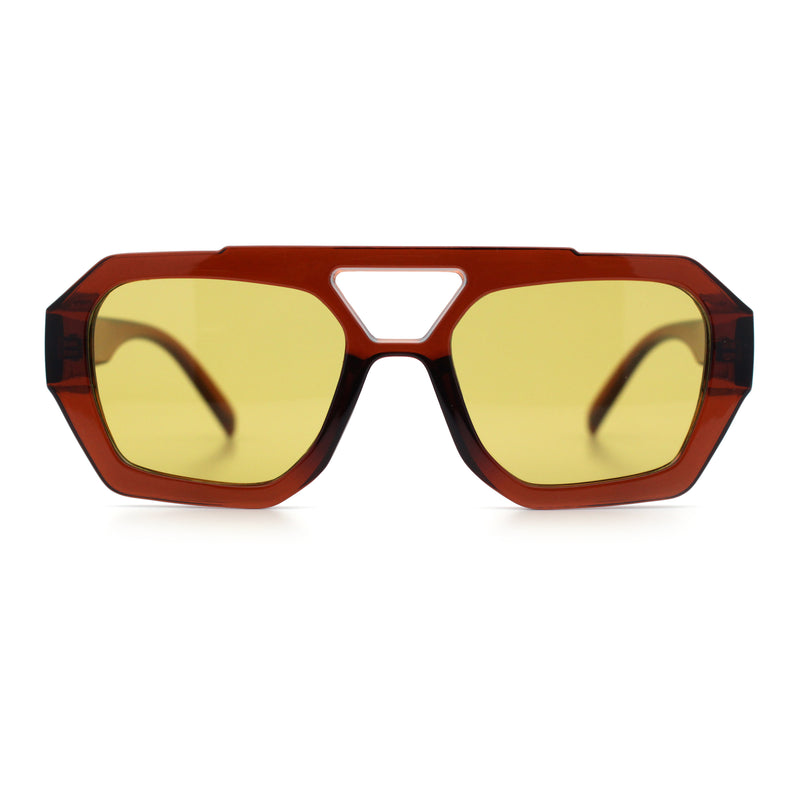 Hipster Octagonal Geometric Bold Rectangular Retro Plastic Racer Sunglasses