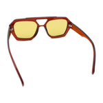 Hipster Octagonal Geometric Bold Rectangular Retro Plastic Racer Sunglasses