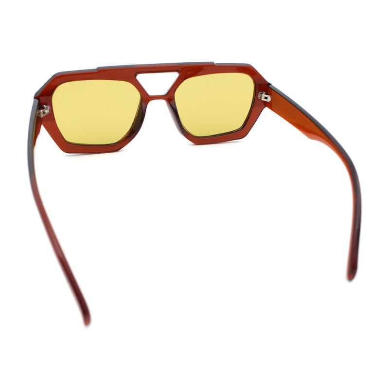 Hipster Octagonal Geometric Bold Rectangular Retro Plastic Racer Sunglasses