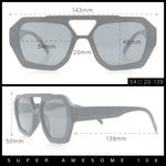 Hipster Octagonal Geometric Bold Rectangular Retro Plastic Racer Sunglasses