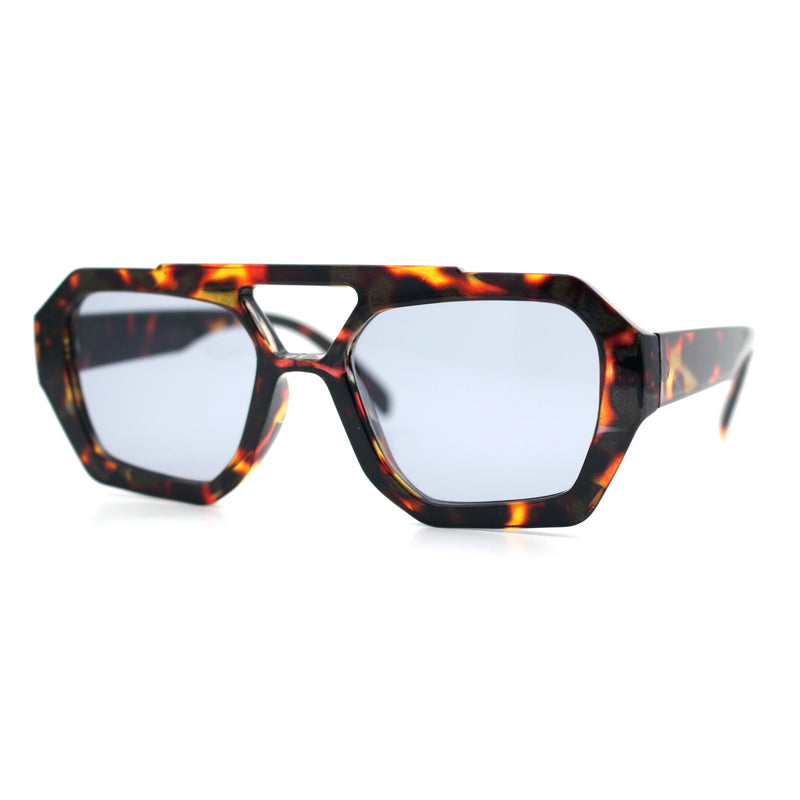 Hipster Octagonal Geometric Bold Rectangular Retro Plastic Racer Sunglasses