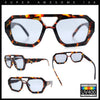Hipster Octagonal Geometric Bold Rectangular Retro Plastic Racer Sunglasses