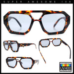 Hipster Octagonal Geometric Bold Rectangular Retro Plastic Racer Sunglasses