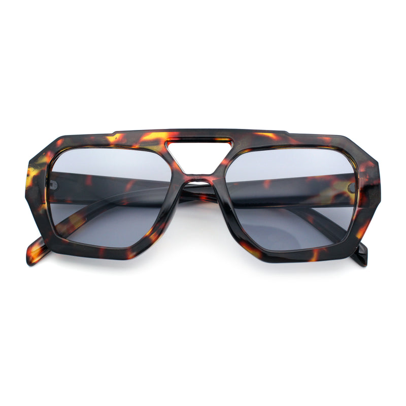 Hipster Octagonal Geometric Bold Rectangular Retro Plastic Racer Sunglasses