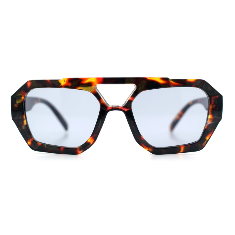 Hipster Octagonal Geometric Bold Rectangular Retro Plastic Racer Sunglasses