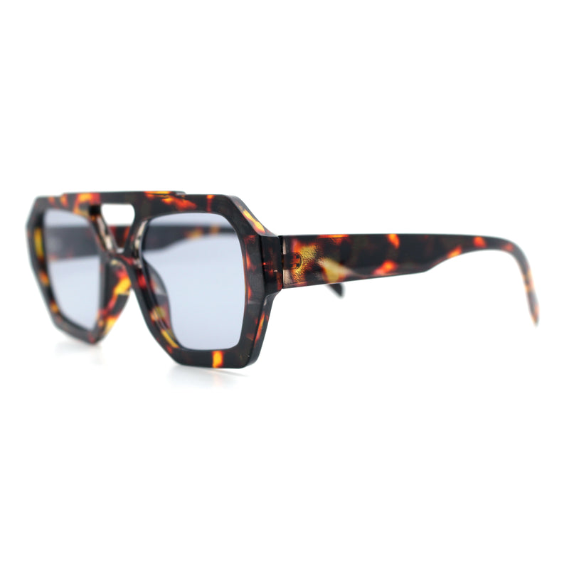 Hipster Octagonal Geometric Bold Rectangular Retro Plastic Racer Sunglasses