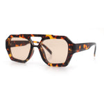 Hipster Octagonal Geometric Bold Rectangular Retro Plastic Racer Sunglasses