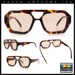 Hipster Octagonal Geometric Bold Rectangular Retro Plastic Racer Sunglasses