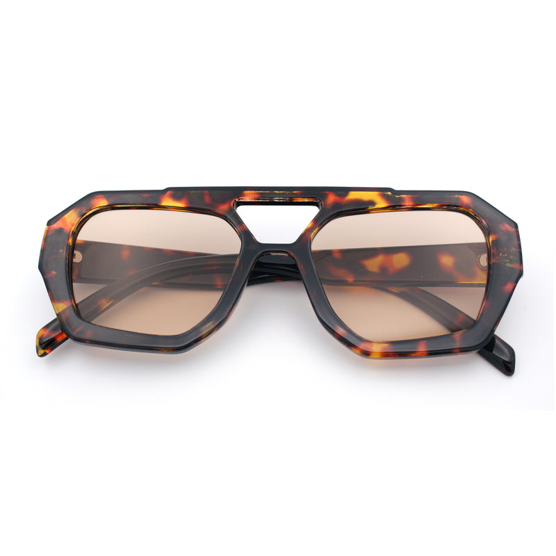 Hipster Octagonal Geometric Bold Rectangular Retro Plastic Racer Sunglasses