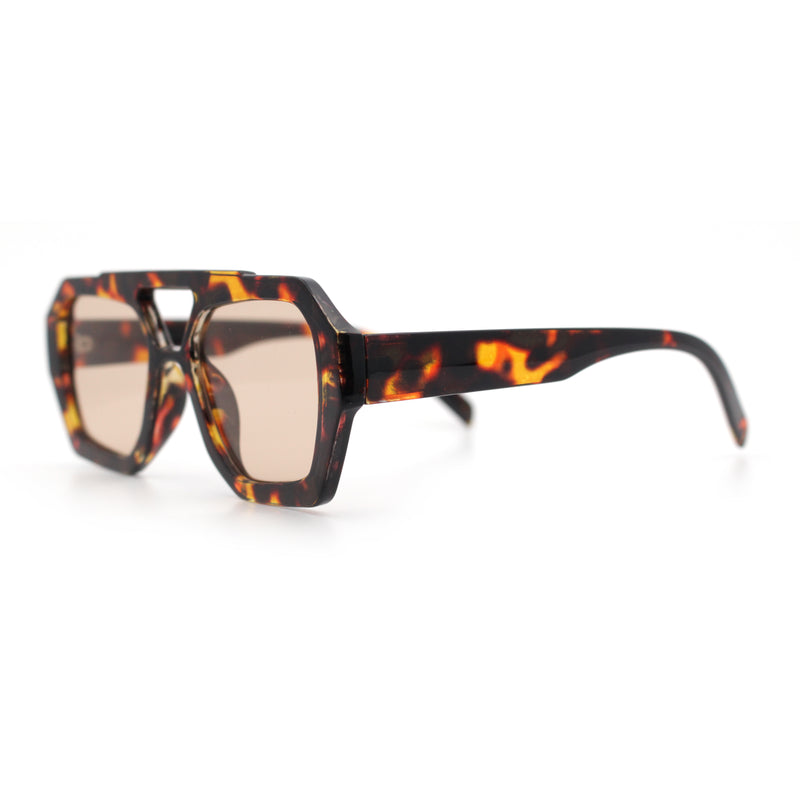 Hipster Octagonal Geometric Bold Rectangular Retro Plastic Racer Sunglasses