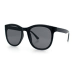 Unique Curved Inset Lens Horn Rim Plastic Retro Hipster Sunglasses
