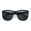 Unique Curved Inset Lens Horn Rim Plastic Retro Hipster Sunglasses