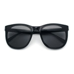 Unique Curved Inset Lens Horn Rim Plastic Retro Hipster Sunglasses