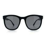 Unique Curved Inset Lens Horn Rim Plastic Retro Hipster Sunglasses