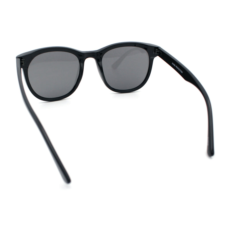 Unique Curved Inset Lens Horn Rim Plastic Retro Hipster Sunglasses