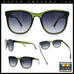 Unique Curved Inset Lens Horn Rim Plastic Retro Hipster Sunglasses