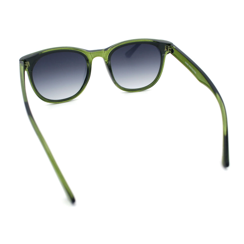 Unique Curved Inset Lens Horn Rim Plastic Retro Hipster Sunglasses