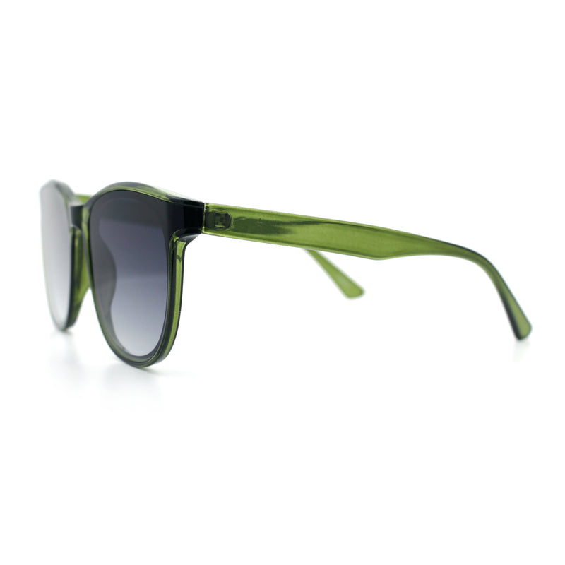 Unique Curved Inset Lens Horn Rim Plastic Retro Hipster Sunglasses
