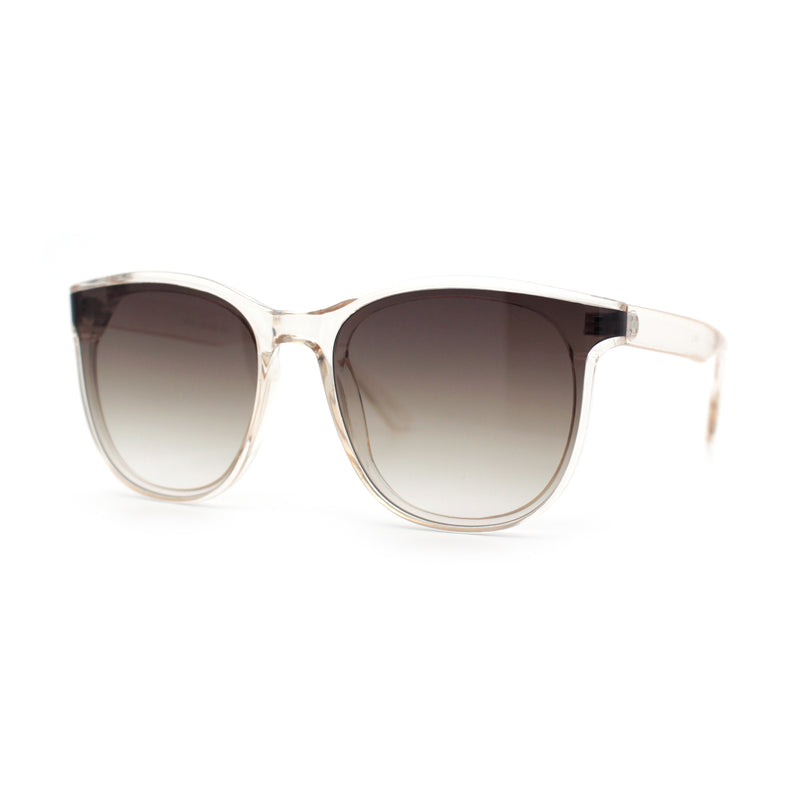 Unique Curved Inset Lens Horn Rim Plastic Retro Hipster Sunglasses