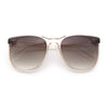 Unique Curved Inset Lens Horn Rim Plastic Retro Hipster Sunglasses