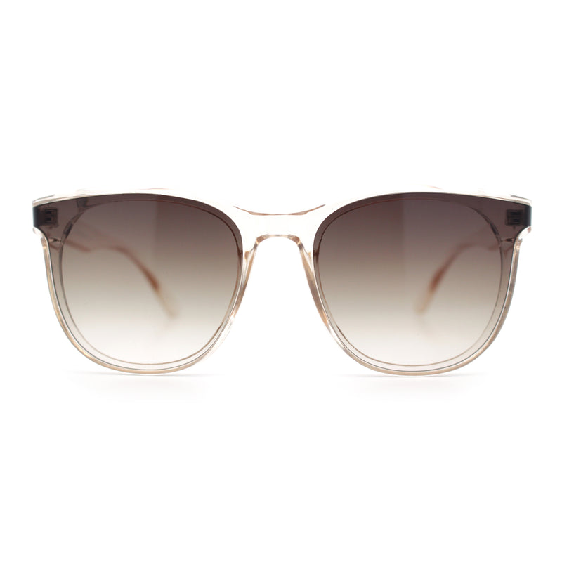Unique Curved Inset Lens Horn Rim Plastic Retro Hipster Sunglasses