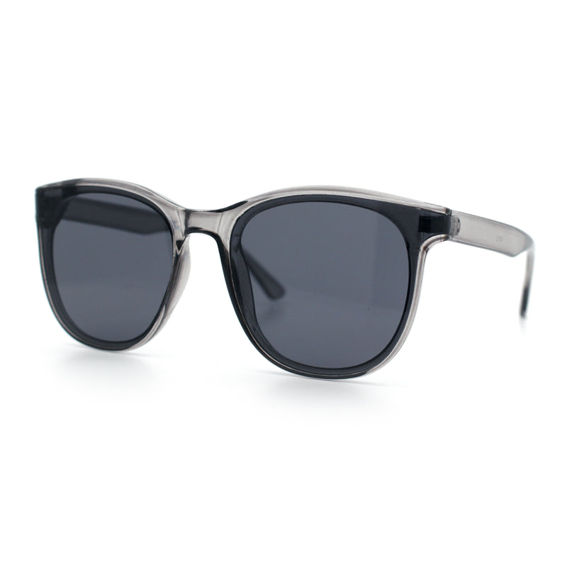 Unique Curved Inset Lens Horn Rim Plastic Retro Hipster Sunglasses