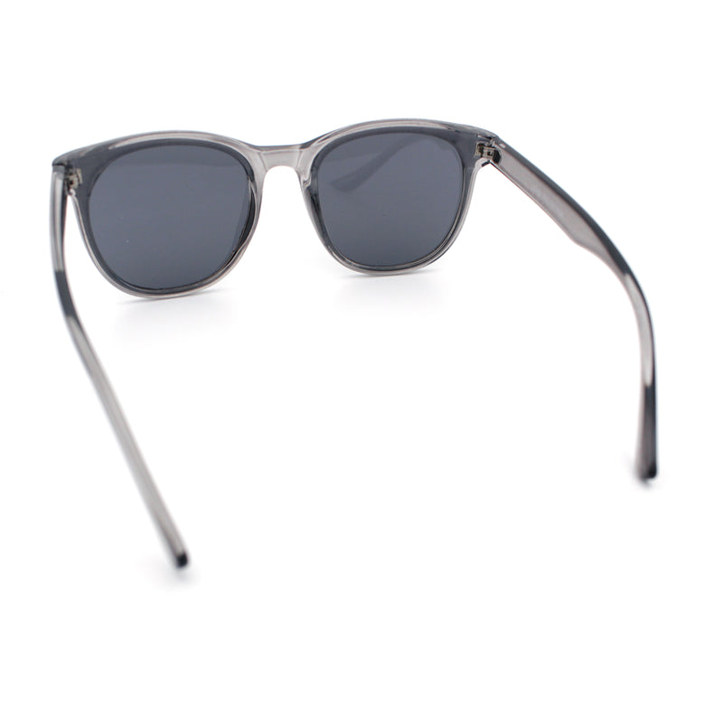 Unique Curved Inset Lens Horn Rim Plastic Retro Hipster Sunglasses