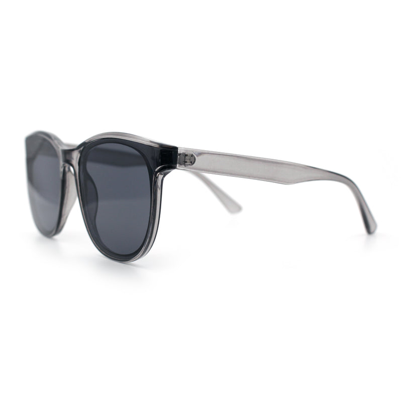 Unique Curved Inset Lens Horn Rim Plastic Retro Hipster Sunglasses