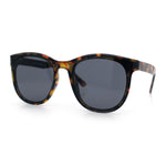 Unique Curved Inset Lens Horn Rim Plastic Retro Hipster Sunglasses