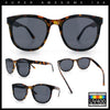 Unique Curved Inset Lens Horn Rim Plastic Retro Hipster Sunglasses