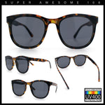 Unique Curved Inset Lens Horn Rim Plastic Retro Hipster Sunglasses