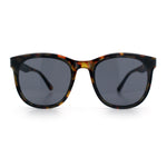 Unique Curved Inset Lens Horn Rim Plastic Retro Hipster Sunglasses