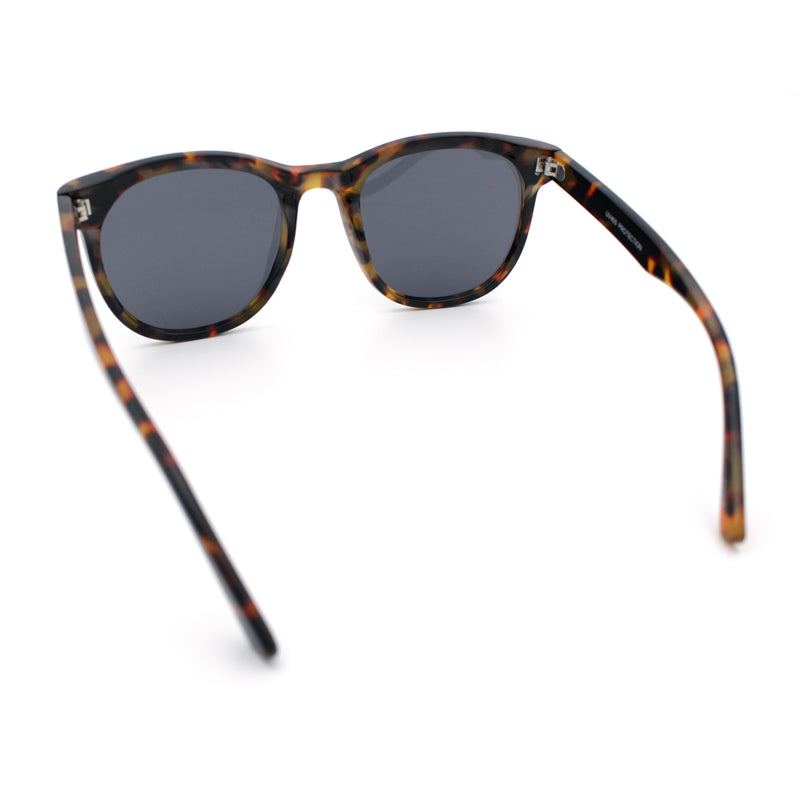 Unique Curved Inset Lens Horn Rim Plastic Retro Hipster Sunglasses