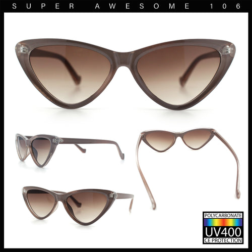 Womens Triangle Gothic Fashion Cat Eye Plastic Retro Sunglasses