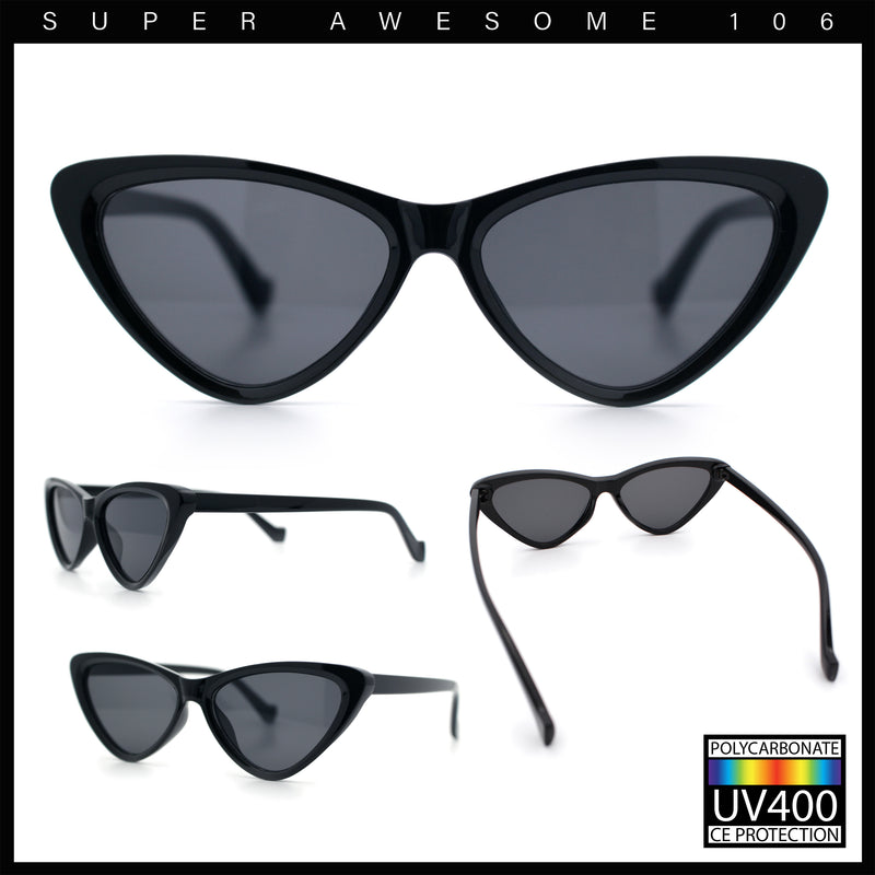 Womens Triangle Gothic Fashion Cat Eye Plastic Retro Sunglasses