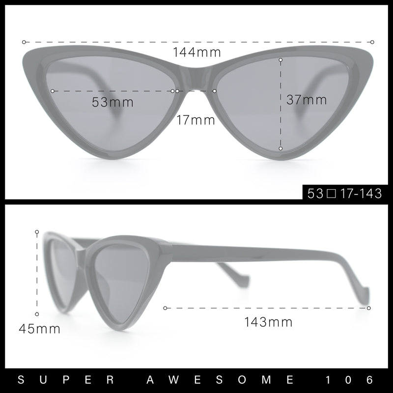 Womens Triangle Gothic Fashion Cat Eye Plastic Retro Sunglasses