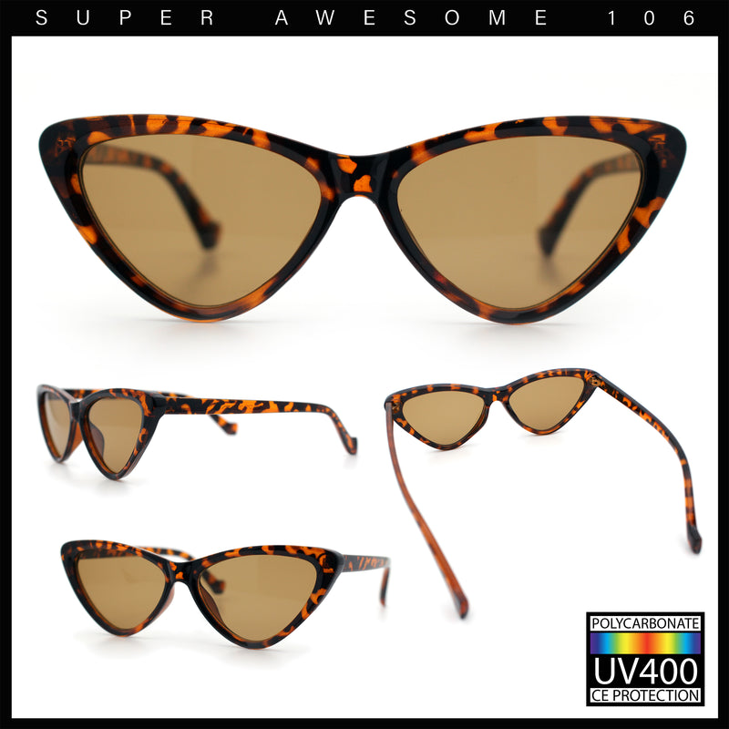 Womens Triangle Gothic Fashion Cat Eye Plastic Retro Sunglasses
