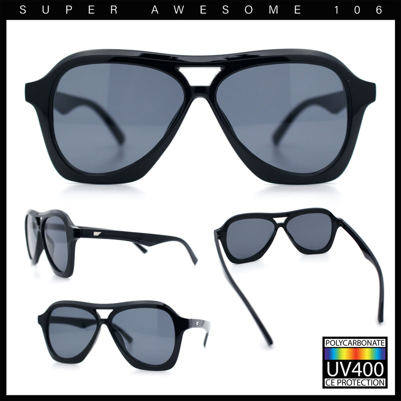Womens Boyfriend Large Retro Vintage Style Thick Plastic Racer Sunglasses