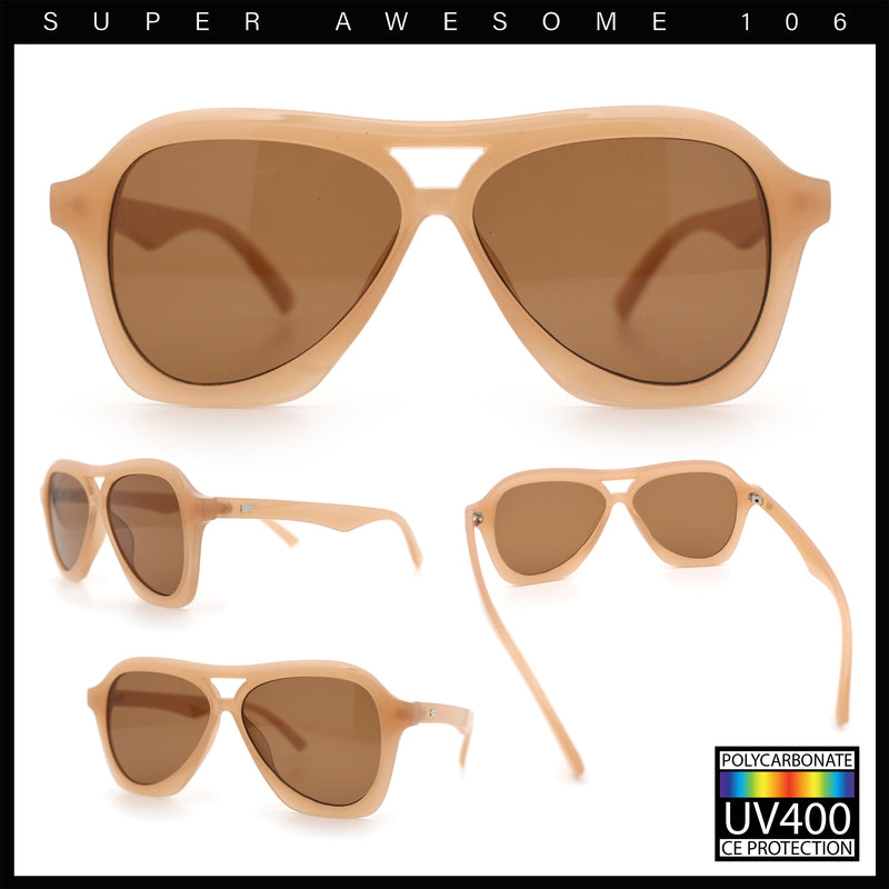 Womens Boyfriend Large Retro Vintage Style Thick Plastic Racer Sunglasses