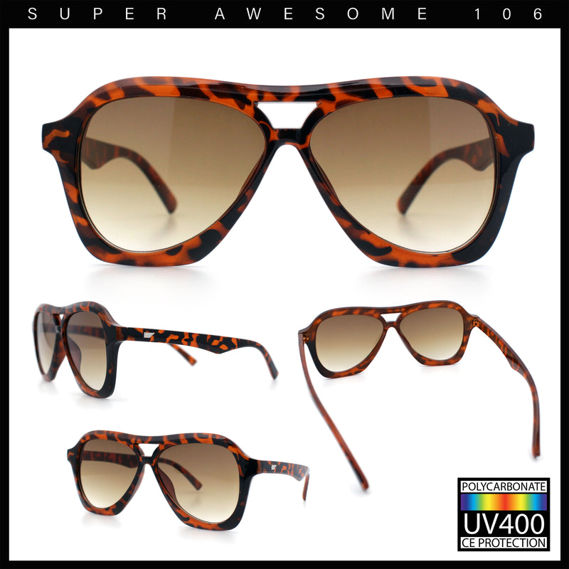 Womens Boyfriend Large Retro Vintage Style Thick Plastic Racer Sunglasses