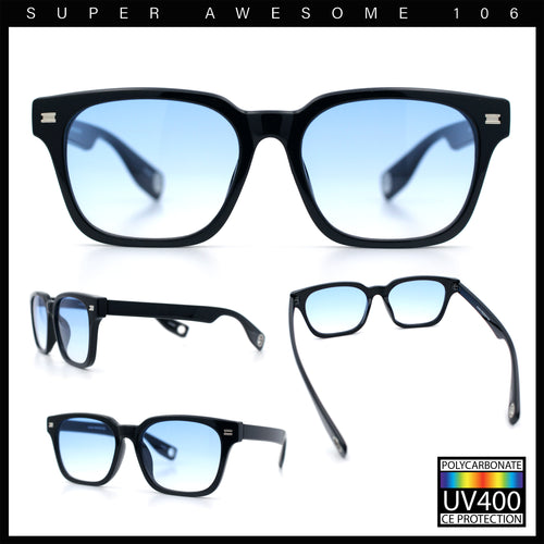Gentlemanly Retro Fashion Vintage Vibe Horn Rim Rectangle Plastic Sunglasses